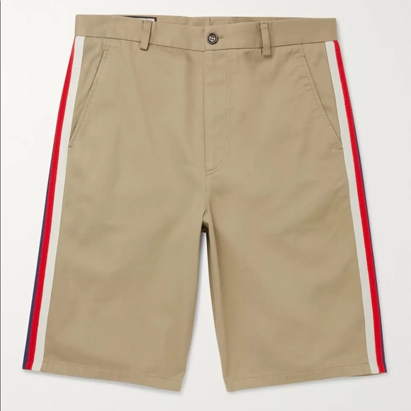 Gucci Other - Gucci 521701 Beige Web Stripe Bermuda Short SZ 46